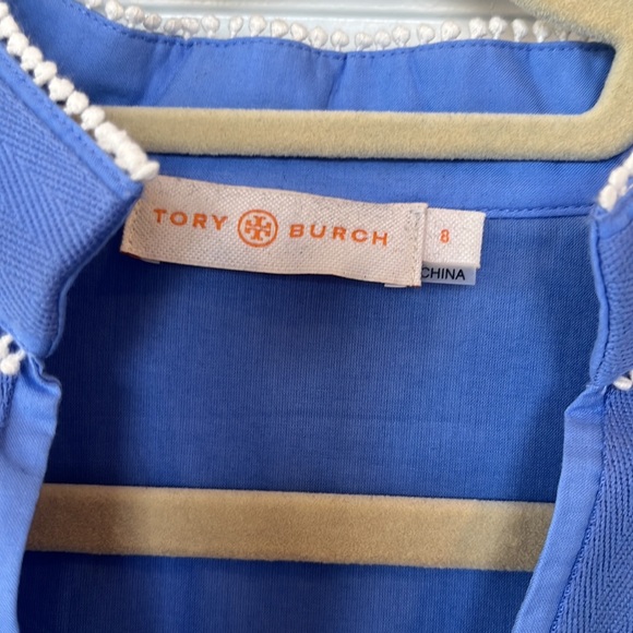 Rate Tory Burch eyelet/blue Tunic size 8 - Picture 2 of 3